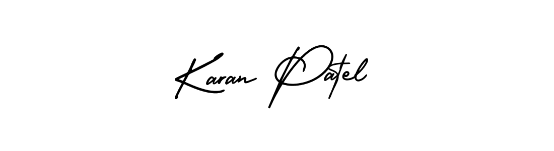 The best way (AmerikaSignatureDemo-Regular) to make a short signature is to pick only two or three words in your name. The name Karan Patel include a total of six letters. For converting this name. Karan Patel signature style 3 images and pictures png