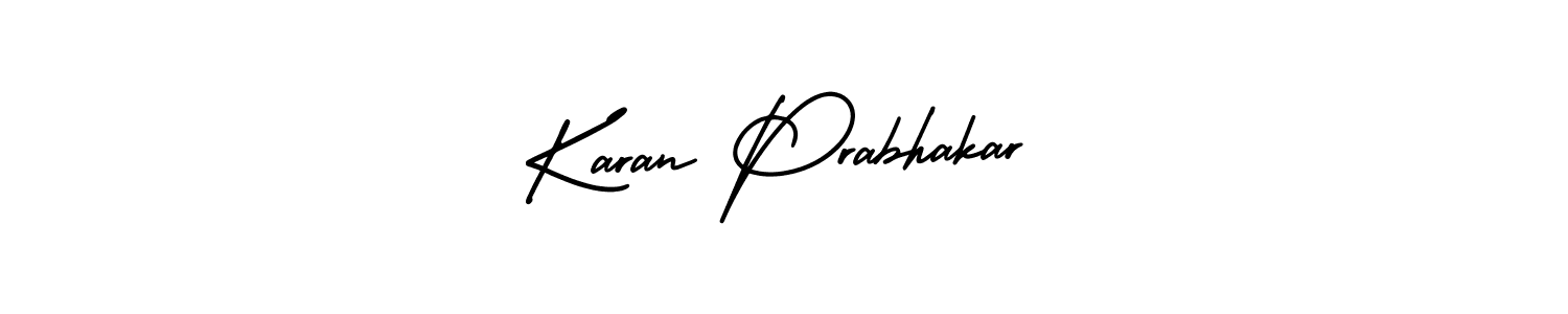 This is the best signature style for the Karan Prabhakar name. Also you like these signature font (AmerikaSignatureDemo-Regular). Mix name signature. Karan Prabhakar signature style 3 images and pictures png