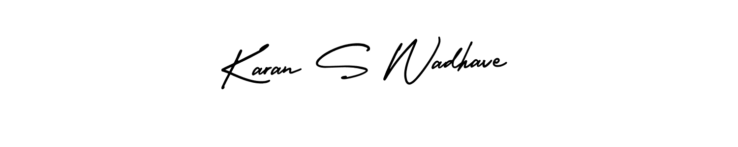 It looks lik you need a new signature style for name Karan S Wadhave. Design unique handwritten (AmerikaSignatureDemo-Regular) signature with our free signature maker in just a few clicks. Karan S Wadhave signature style 3 images and pictures png