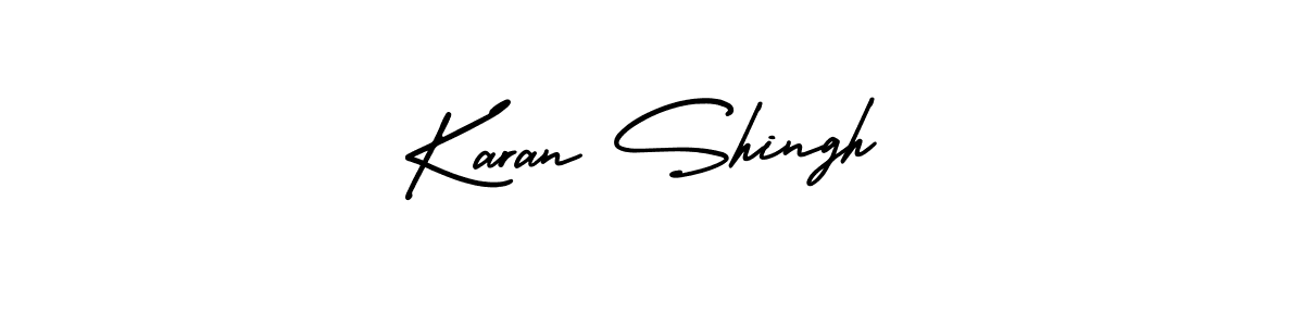 The best way (AmerikaSignatureDemo-Regular) to make a short signature is to pick only two or three words in your name. The name Karan Shingh include a total of six letters. For converting this name. Karan Shingh signature style 3 images and pictures png