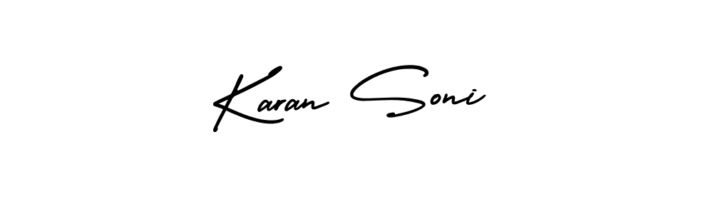 Use a signature maker to create a handwritten signature online. With this signature software, you can design (AmerikaSignatureDemo-Regular) your own signature for name Karan Soni. Karan Soni signature style 3 images and pictures png