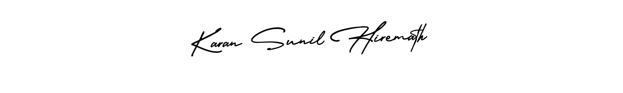 How to make Karan Sunil Hiremath name signature. Use AmerikaSignatureDemo-Regular style for creating short signs online. This is the latest handwritten sign. Karan Sunil Hiremath signature style 3 images and pictures png