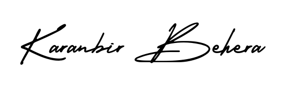 Get inspired by this graceful AmerikaSignatureDemo-Regular signature style for name Karanbir Behera. Smooth loops and balanced proportions for everyday use. Karanbir Behera signature style 3 images and pictures png