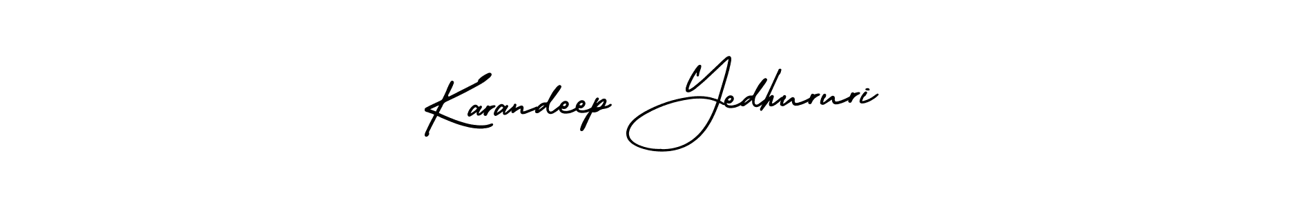 Karandeep Yedhururi stylish signature style. Best Handwritten Sign (AmerikaSignatureDemo-Regular) for my name. Handwritten Signature Collection Ideas for my name Karandeep Yedhururi. Karandeep Yedhururi signature style 3 images and pictures png