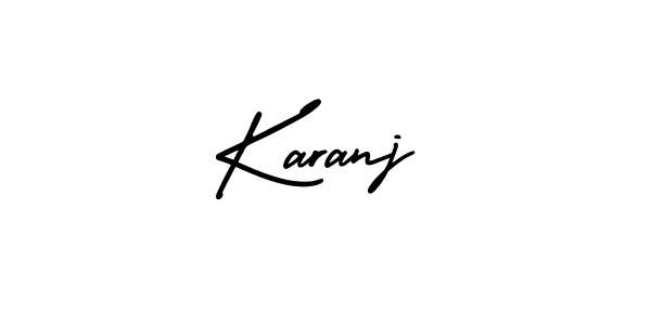 You should practise on your own different ways (AmerikaSignatureDemo-Regular) to write your name (Karanj) in signature. don't let someone else do it for you. Karanj signature style 3 images and pictures png