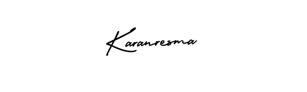 You should practise on your own different ways (AmerikaSignatureDemo-Regular) to write your name (Karanresma) in signature. don't let someone else do it for you. Karanresma signature style 3 images and pictures png