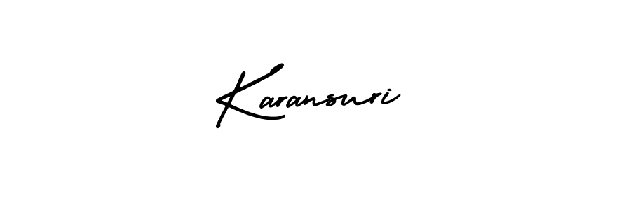 You should practise on your own different ways (AmerikaSignatureDemo-Regular) to write your name (Karansuri) in signature. don't let someone else do it for you. Karansuri signature style 3 images and pictures png
