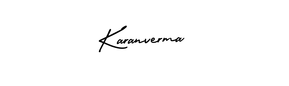 You should practise on your own different ways (AmerikaSignatureDemo-Regular) to write your name (Karanverma) in signature. don't let someone else do it for you. Karanverma signature style 3 images and pictures png