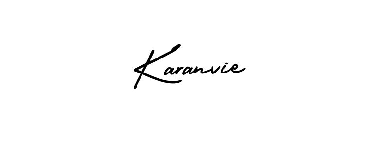 It looks lik you need a new signature style for name Karanvie. Design unique handwritten (AmerikaSignatureDemo-Regular) signature with our free signature maker in just a few clicks. Karanvie signature style 3 images and pictures png