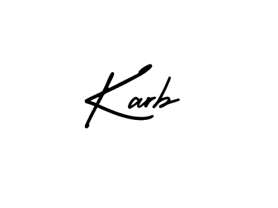 You should practise on your own different ways (AmerikaSignatureDemo-Regular) to write your name (Karb) in signature. don't let someone else do it for you. Karb signature style 3 images and pictures png