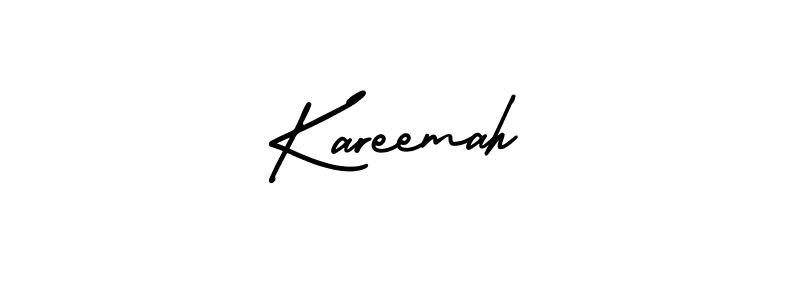 You should practise on your own different ways (AmerikaSignatureDemo-Regular) to write your name (Kareemah) in signature. don't let someone else do it for you. Kareemah signature style 3 images and pictures png