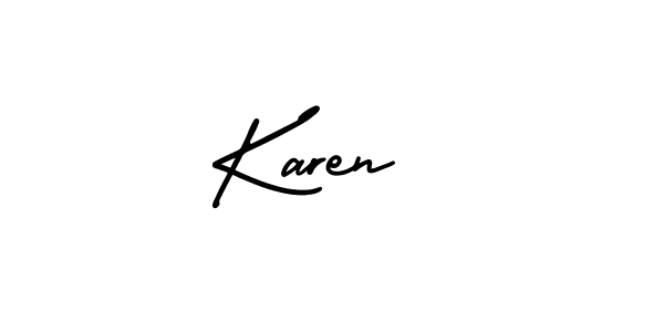 Create a beautiful signature design for name Karen . With this signature (AmerikaSignatureDemo-Regular) fonts, you can make a handwritten signature for free. Karen  signature style 3 images and pictures png