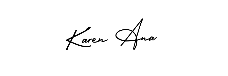 Check out images of Autograph of Karen Ana name. Actor Karen Ana Signature Style. AmerikaSignatureDemo-Regular is a professional sign style online. Karen Ana signature style 3 images and pictures png