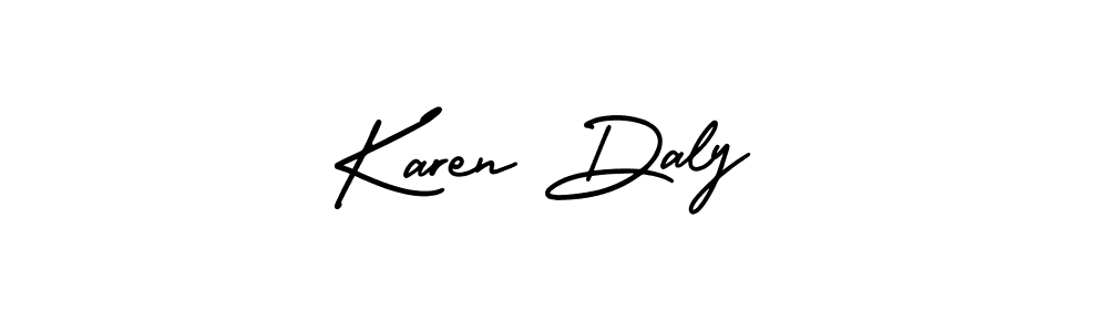 Use a signature maker to create a handwritten signature online. With this signature software, you can design (AmerikaSignatureDemo-Regular) your own signature for name Karen Daly. Karen Daly signature style 3 images and pictures png