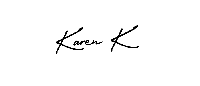Karen K stylish signature style. Best Handwritten Sign (AmerikaSignatureDemo-Regular) for my name. Handwritten Signature Collection Ideas for my name Karen K. Karen K signature style 3 images and pictures png