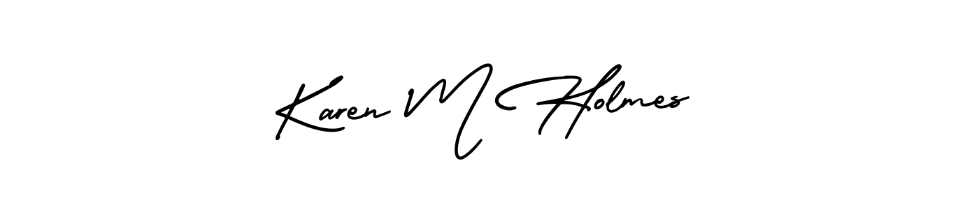 Design your own signature with our free online signature maker. With this signature software, you can create a handwritten (AmerikaSignatureDemo-Regular) signature for name Karen M Holmes. Karen M Holmes signature style 3 images and pictures png