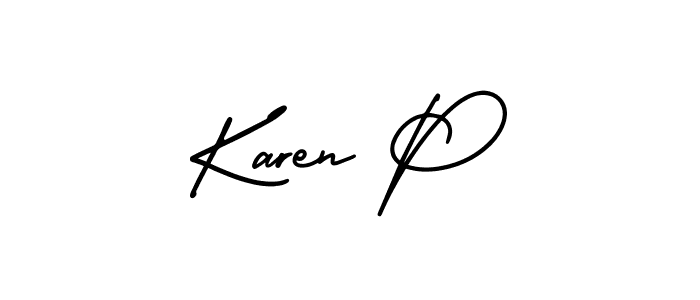 This is the best signature style for the Karen P name. Also you like these signature font (AmerikaSignatureDemo-Regular). Mix name signature. Karen P signature style 3 images and pictures png