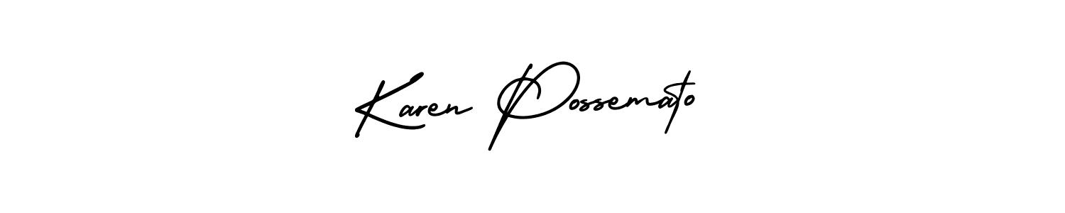 Create a beautiful signature design for name Karen Possemato. With this signature (AmerikaSignatureDemo-Regular) fonts, you can make a handwritten signature for free. Karen Possemato signature style 3 images and pictures png