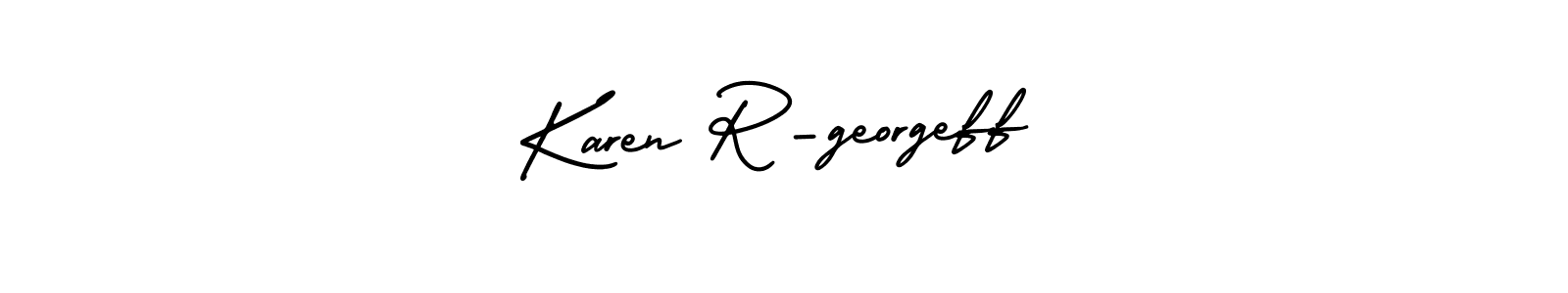 How to Draw Karen R-georgeff signature style? AmerikaSignatureDemo-Regular is a latest design signature styles for name Karen R-georgeff. Karen R-georgeff signature style 3 images and pictures png