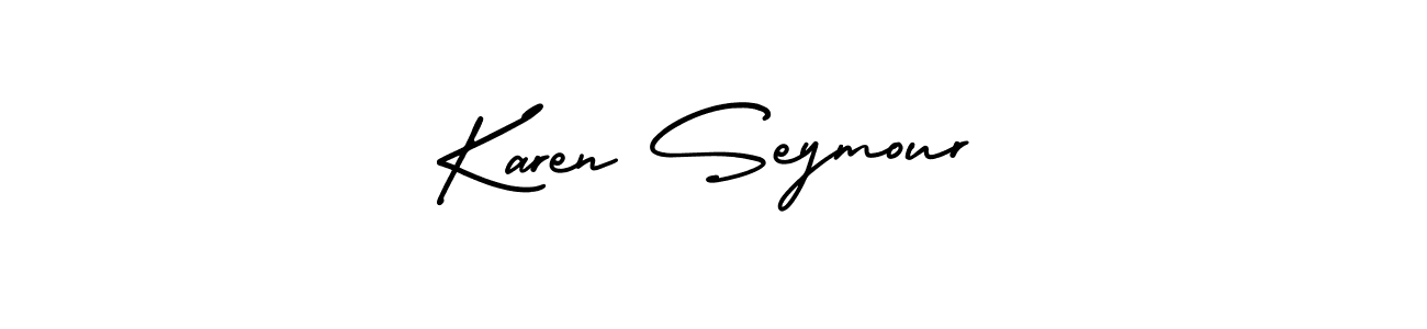 The best way (AmerikaSignatureDemo-Regular) to make a short signature is to pick only two or three words in your name. The name Karen Seymour include a total of six letters. For converting this name. Karen Seymour signature style 3 images and pictures png