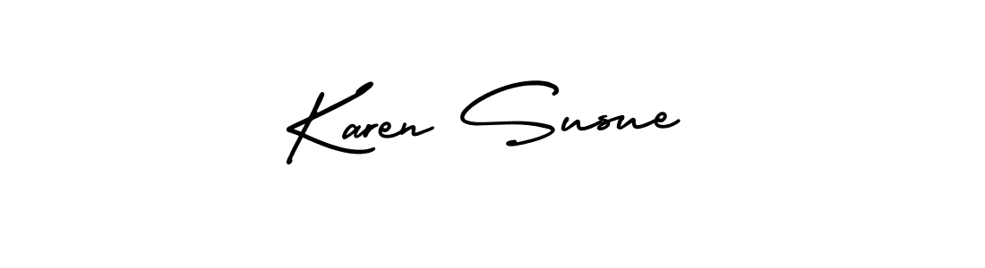 How to make Karen Susue signature? AmerikaSignatureDemo-Regular is a professional autograph style. Create handwritten signature for Karen Susue name. Karen Susue signature style 3 images and pictures png