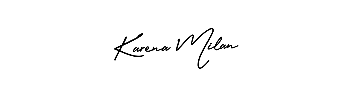 Similarly AmerikaSignatureDemo-Regular is the best handwritten signature design. Signature creator online .You can use it as an online autograph creator for name Karena Milan. Karena Milan signature style 3 images and pictures png