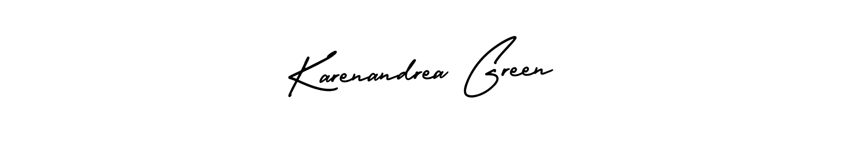 You should practise on your own different ways (AmerikaSignatureDemo-Regular) to write your name (Karenandrea Green) in signature. don't let someone else do it for you. Karenandrea Green signature style 3 images and pictures png