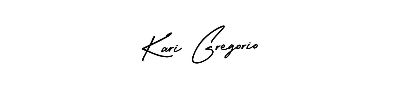 Kari Gregorio stylish signature style. Best Handwritten Sign (AmerikaSignatureDemo-Regular) for my name. Handwritten Signature Collection Ideas for my name Kari Gregorio. Kari Gregorio signature style 3 images and pictures png