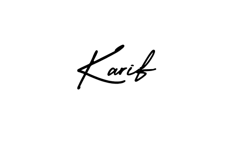 You should practise on your own different ways (AmerikaSignatureDemo-Regular) to write your name (Karif) in signature. don't let someone else do it for you. Karif signature style 3 images and pictures png