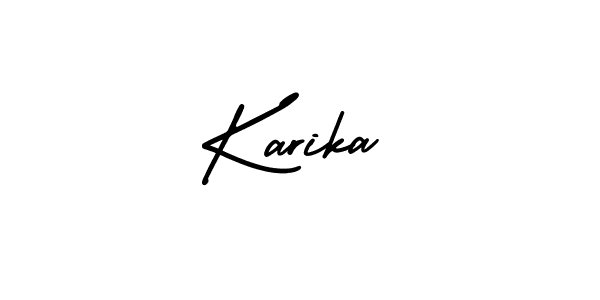 Karika stylish signature style. Best Handwritten Sign (AmerikaSignatureDemo-Regular) for my name. Handwritten Signature Collection Ideas for my name Karika. Karika signature style 3 images and pictures png