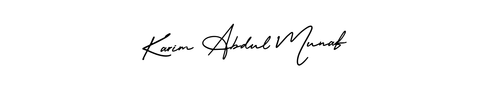 How to make Karim Abdul Munaf name signature. Use AmerikaSignatureDemo-Regular style for creating short signs online. This is the latest handwritten sign. Karim Abdul Munaf signature style 3 images and pictures png