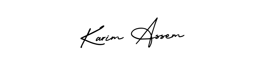 Design your own signature with our free online signature maker. With this signature software, you can create a handwritten (AmerikaSignatureDemo-Regular) signature for name Karim Assem. Karim Assem signature style 3 images and pictures png