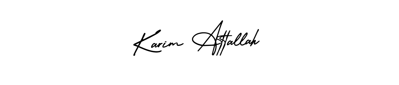 How to make Karim Attallah name signature. Use AmerikaSignatureDemo-Regular style for creating short signs online. This is the latest handwritten sign. Karim Attallah signature style 3 images and pictures png