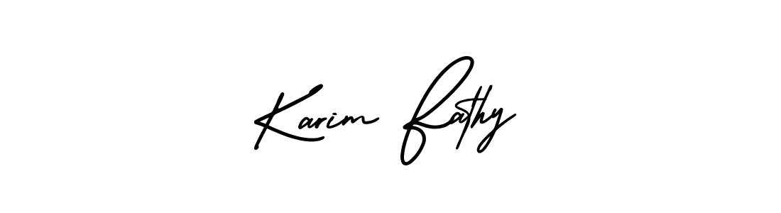 Design your own signature with our free online signature maker. With this signature software, you can create a handwritten (AmerikaSignatureDemo-Regular) signature for name Karim Fathy. Karim Fathy signature style 3 images and pictures png