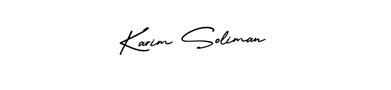 Use a signature maker to create a handwritten signature online. With this signature software, you can design (AmerikaSignatureDemo-Regular) your own signature for name Karim Soliman. Karim Soliman signature style 3 images and pictures png