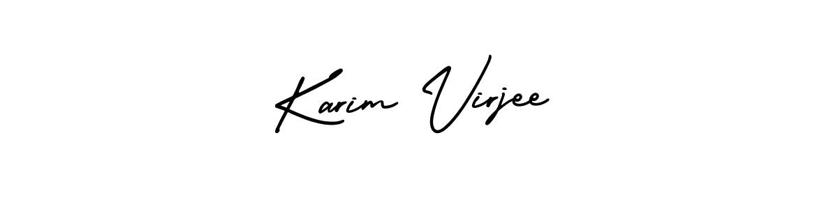 This is the best signature style for the Karim Virjee name. Also you like these signature font (AmerikaSignatureDemo-Regular). Mix name signature. Karim Virjee signature style 3 images and pictures png