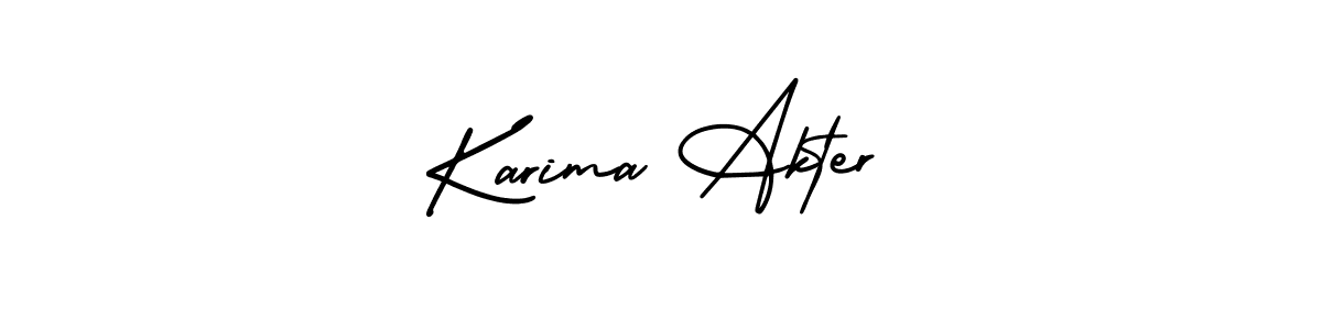 Make a beautiful signature design for name Karima Akter. With this signature (AmerikaSignatureDemo-Regular) style, you can create a handwritten signature for free. Karima Akter signature style 3 images and pictures png
