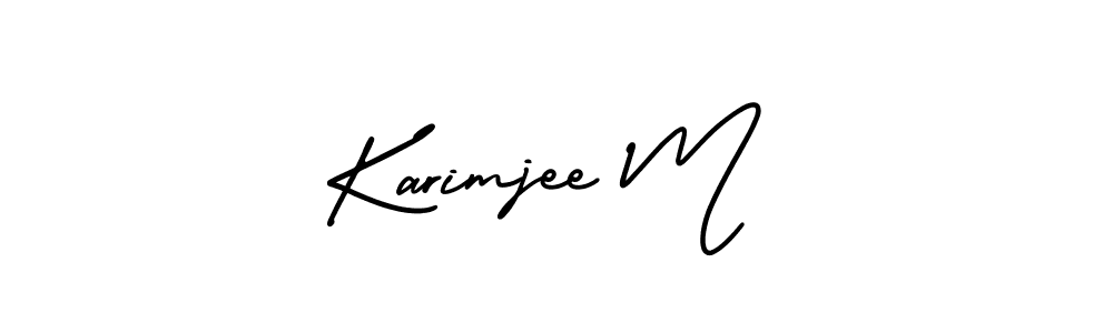 Use a signature maker to create a handwritten signature online. With this signature software, you can design (AmerikaSignatureDemo-Regular) your own signature for name Karimjee M. Karimjee M signature style 3 images and pictures png