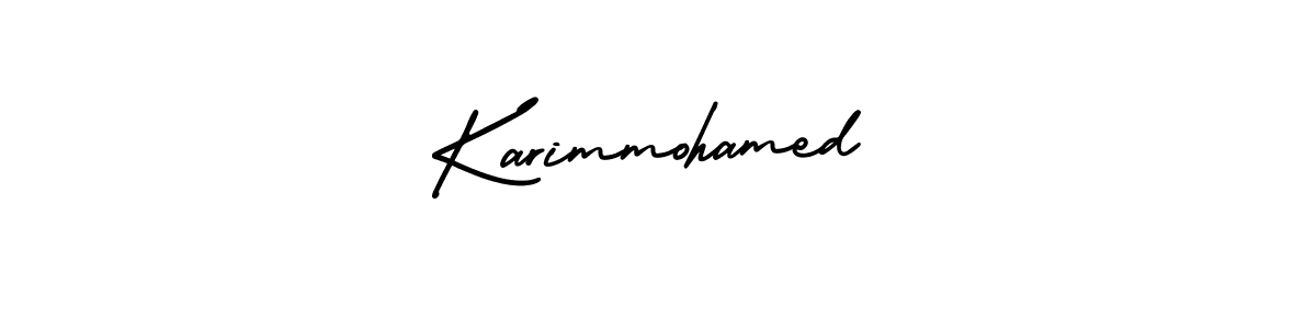 Use a signature maker to create a handwritten signature online. With this signature software, you can design (AmerikaSignatureDemo-Regular) your own signature for name Karimmohamed. Karimmohamed signature style 3 images and pictures png