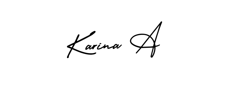 Similarly AmerikaSignatureDemo-Regular is the best handwritten signature design. Signature creator online .You can use it as an online autograph creator for name Karina A. Karina A signature style 3 images and pictures png