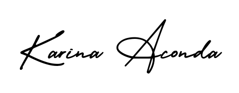 Generate high-definition signature styles for Karina Aconda. The AmerikaSignatureDemo-Regular typeface ensures crisp legibility and sophisticated design. Karina Aconda signature style 3 images and pictures png