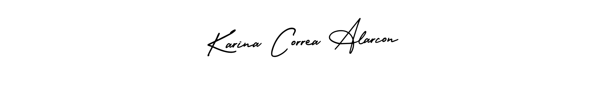 How to make Karina Correa Alarcon signature? AmerikaSignatureDemo-Regular is a professional autograph style. Create handwritten signature for Karina Correa Alarcon name. Karina Correa Alarcon signature style 3 images and pictures png