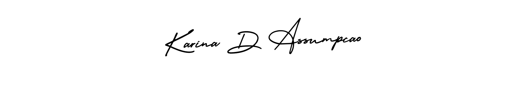 You should practise on your own different ways (AmerikaSignatureDemo-Regular) to write your name (Karina D Assumpcao) in signature. don't let someone else do it for you. Karina D Assumpcao signature style 3 images and pictures png