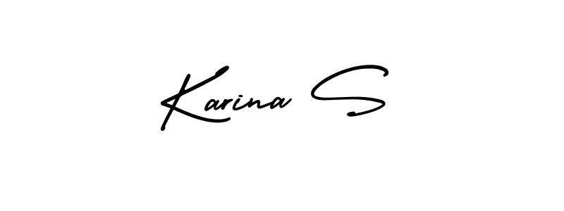 This is the best signature style for the Karina S name. Also you like these signature font (AmerikaSignatureDemo-Regular). Mix name signature. Karina S signature style 3 images and pictures png