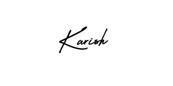 Karish stylish signature style. Best Handwritten Sign (AmerikaSignatureDemo-Regular) for my name. Handwritten Signature Collection Ideas for my name Karish. Karish signature style 3 images and pictures png