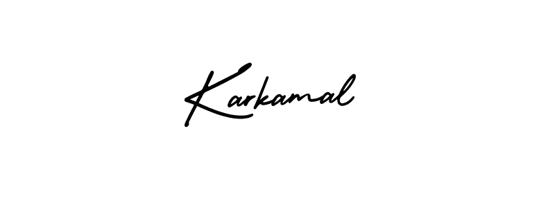 The best way (AmerikaSignatureDemo-Regular) to make a short signature is to pick only two or three words in your name. The name Karkamal include a total of six letters. For converting this name. Karkamal signature style 3 images and pictures png