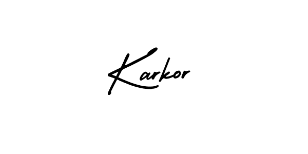 Use a signature maker to create a handwritten signature online. With this signature software, you can design (AmerikaSignatureDemo-Regular) your own signature for name Karkor. Karkor signature style 3 images and pictures png