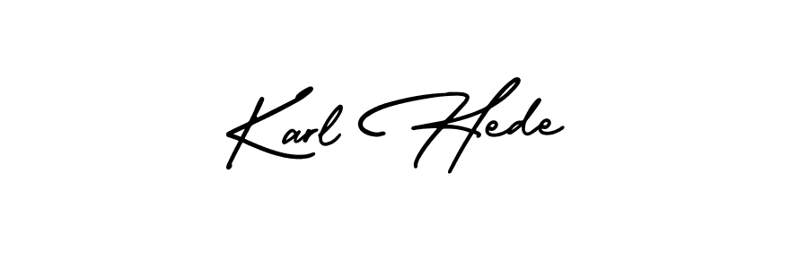 How to make Karl Hede name signature. Use AmerikaSignatureDemo-Regular style for creating short signs online. This is the latest handwritten sign. Karl Hede signature style 3 images and pictures png