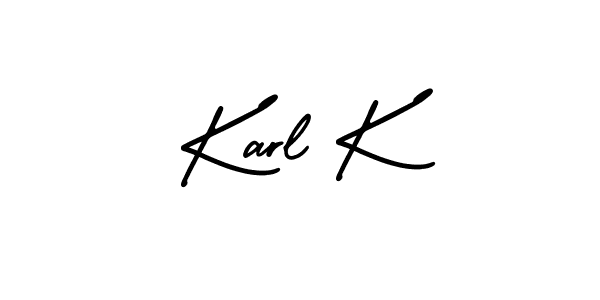 Design your own signature with our free online signature maker. With this signature software, you can create a handwritten (AmerikaSignatureDemo-Regular) signature for name Karl K. Karl K signature style 3 images and pictures png
