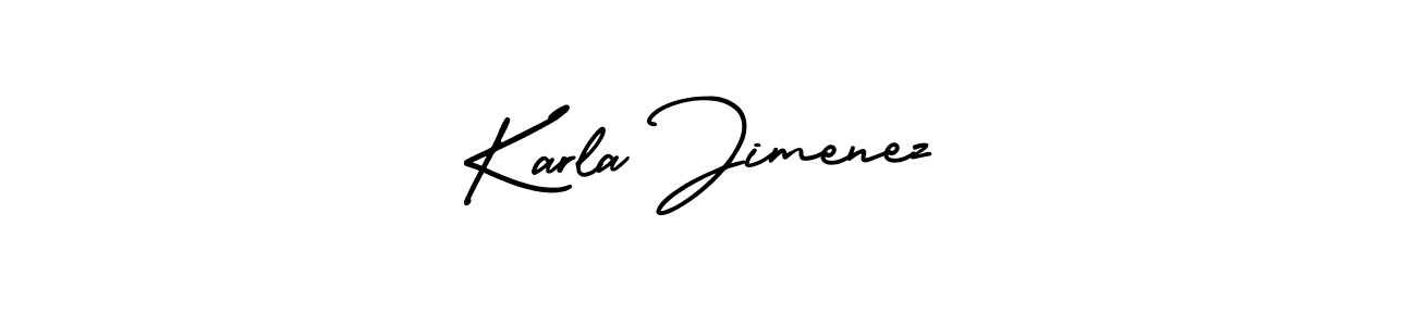 You should practise on your own different ways (AmerikaSignatureDemo-Regular) to write your name (Karla Jimenez) in signature. don't let someone else do it for you. Karla Jimenez signature style 3 images and pictures png